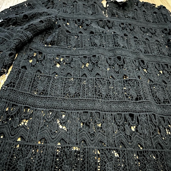 BA&SH estela lace long sleeve blouse boho romantic victorian black size 4 US - Picture 4 of 12